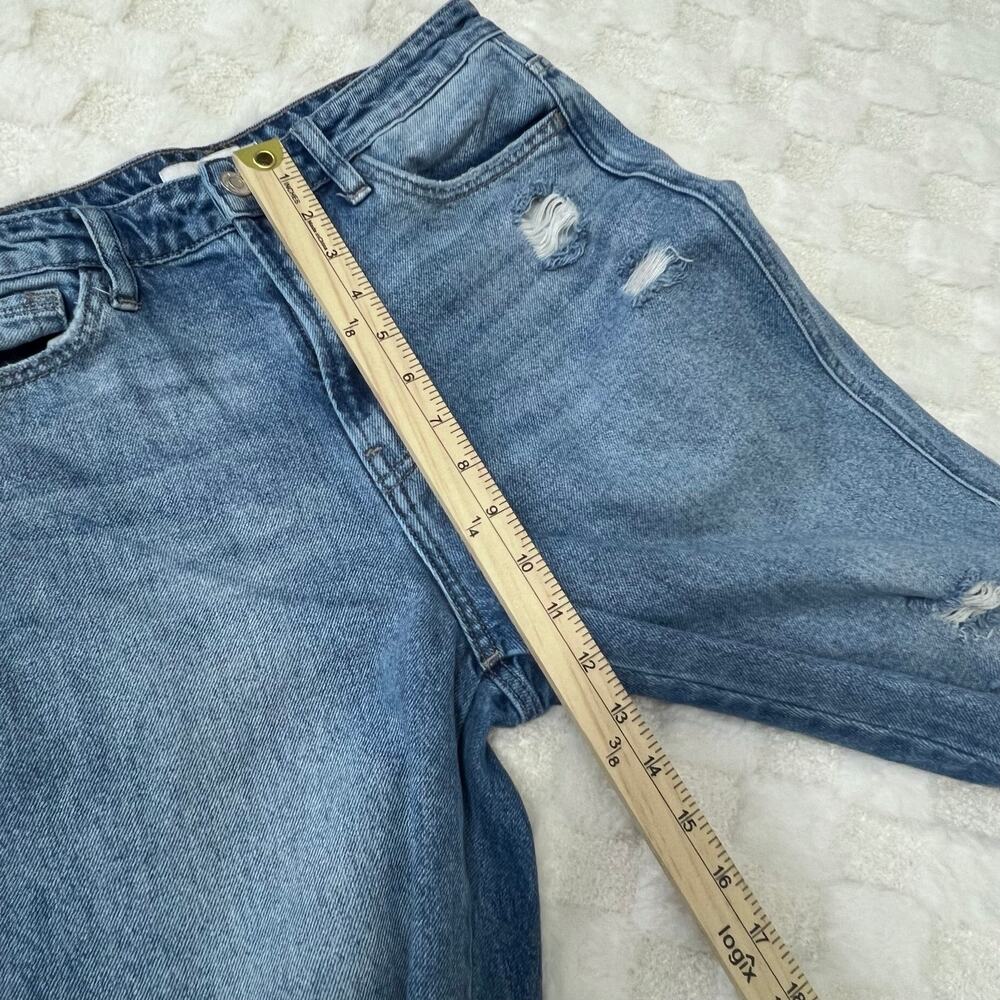 Flying Monkey Distressed Straight Leg Jeans Womens 28 Cropped Raw Hem Ripped - Picture 6 of 11